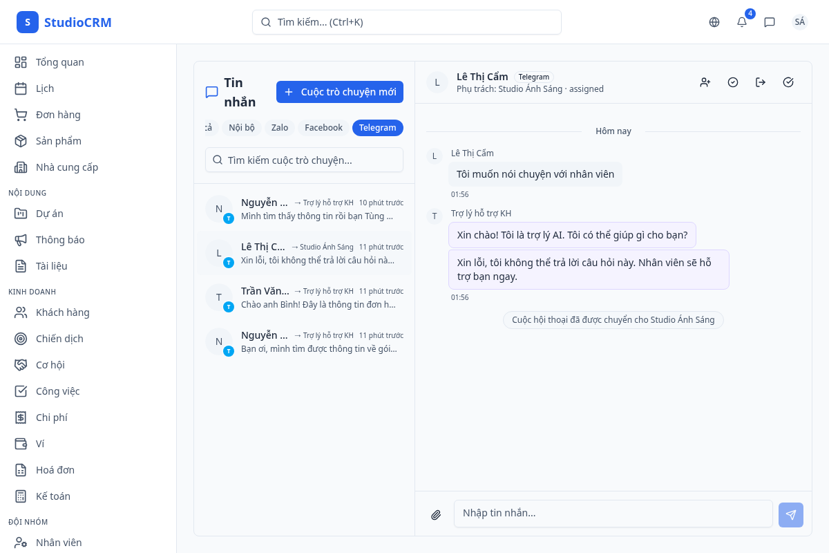 Chuyển tiếp cho nhân viên