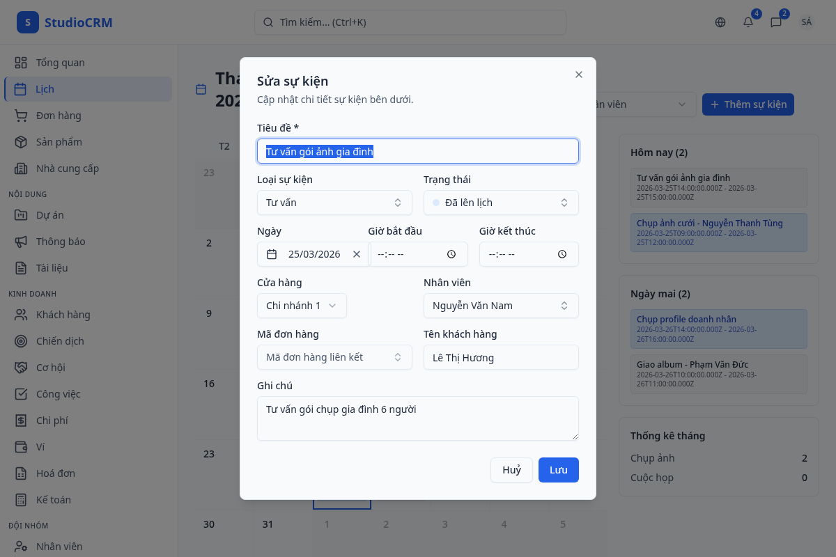 Xem chi tiết sự kiện