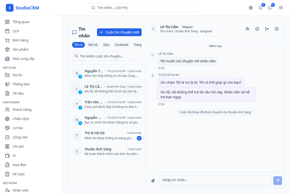 Danh sách hội thoại