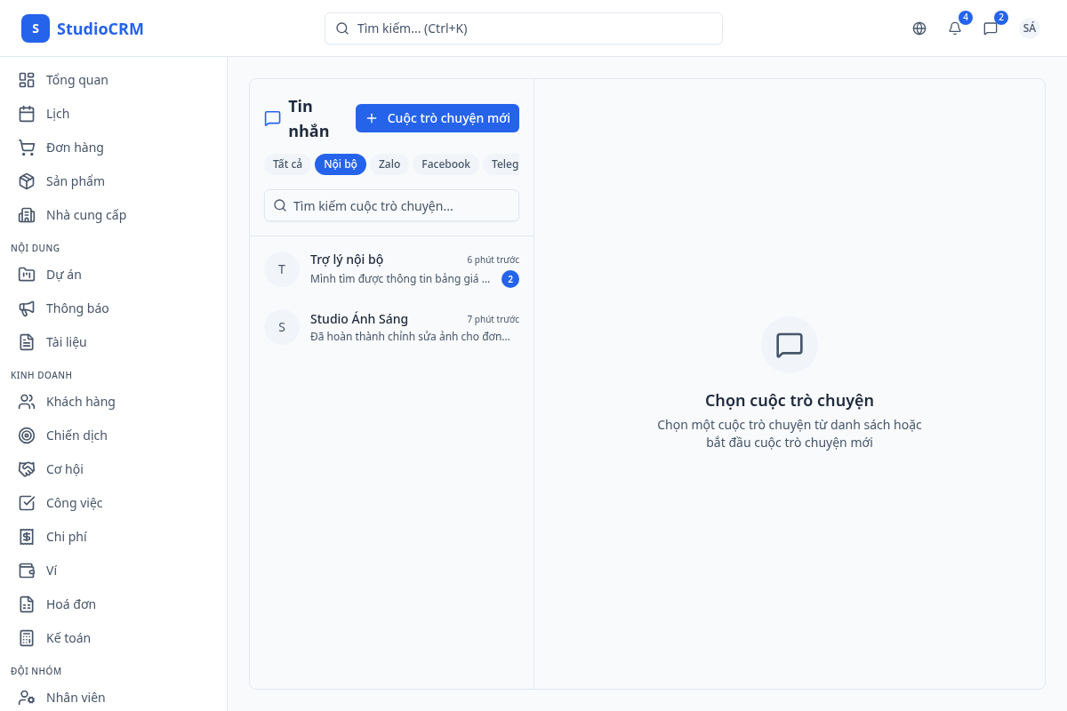 Lọc theo kênh liên lạc