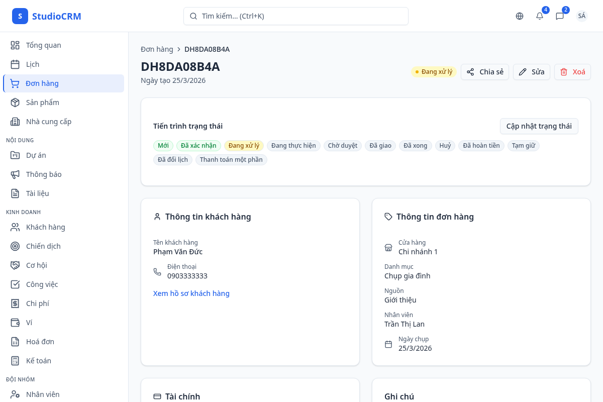 Chi tiết đơn hàng