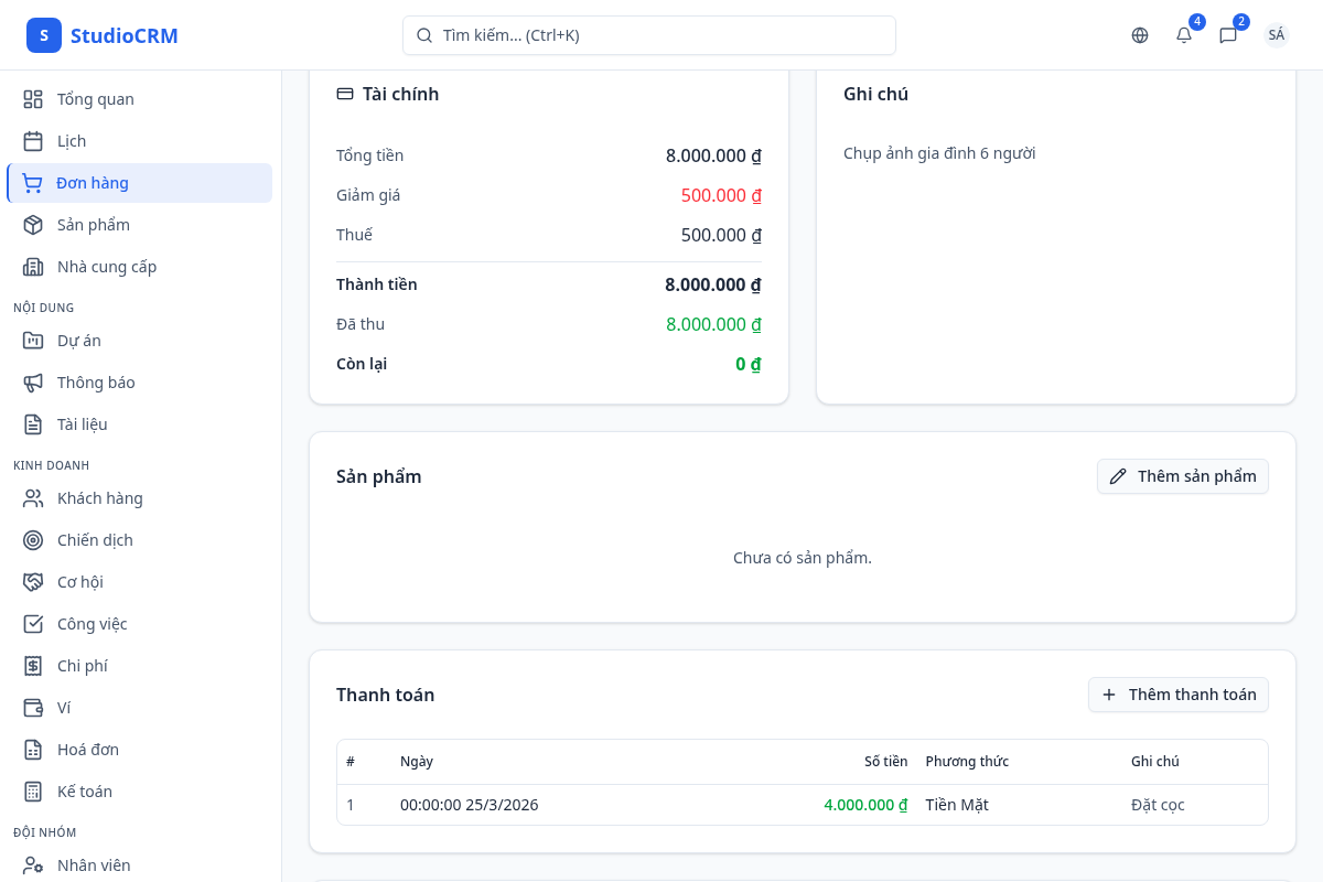 Sản phẩm trong đơn hàng