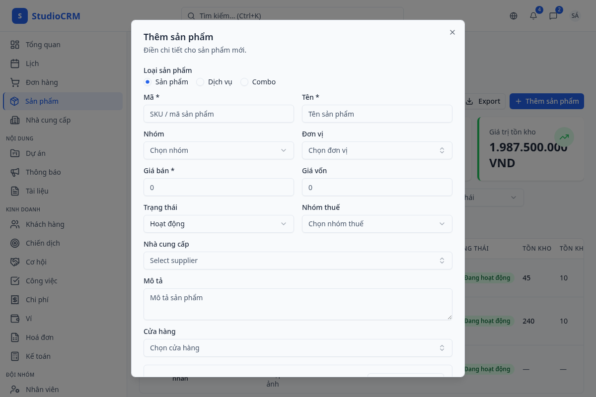 Thêm sản phẩm mới
