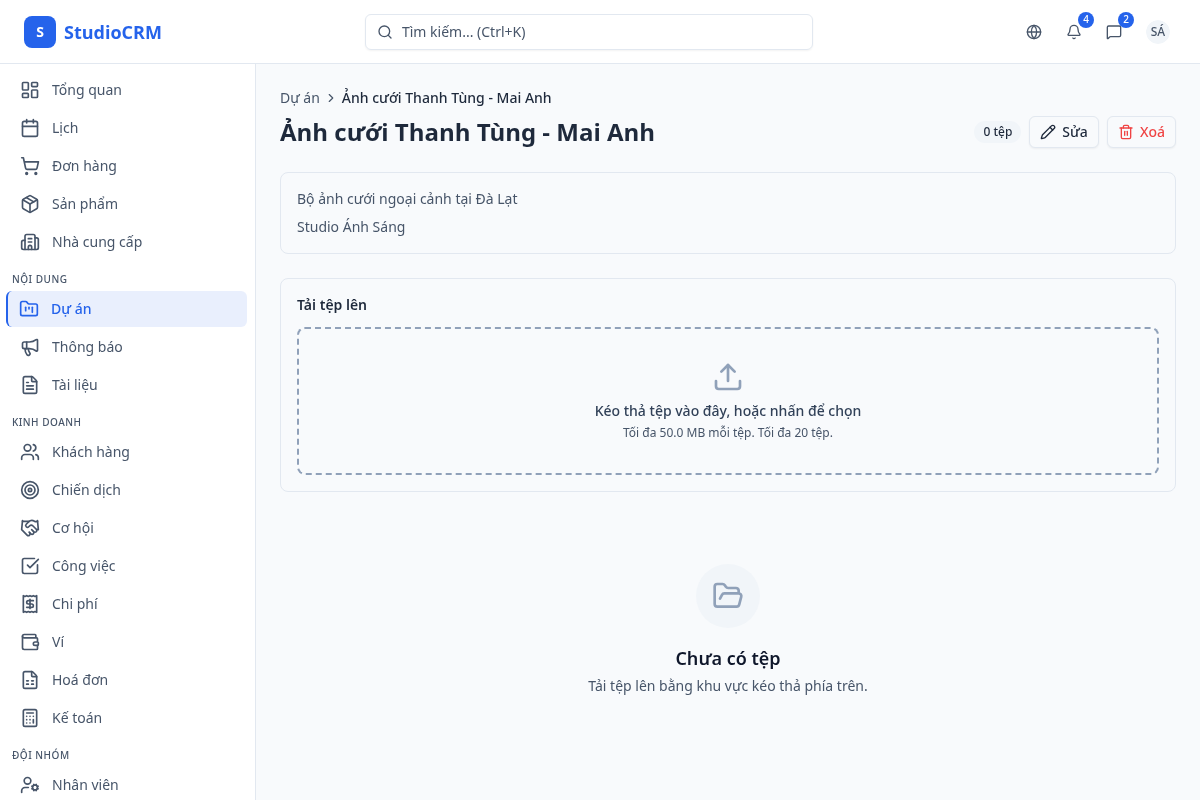 Quản lý tệp tin dự án