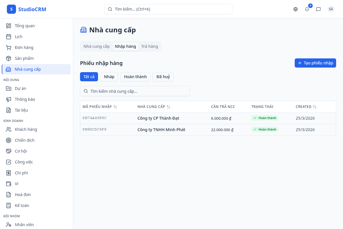 Phiếu nhập hàng