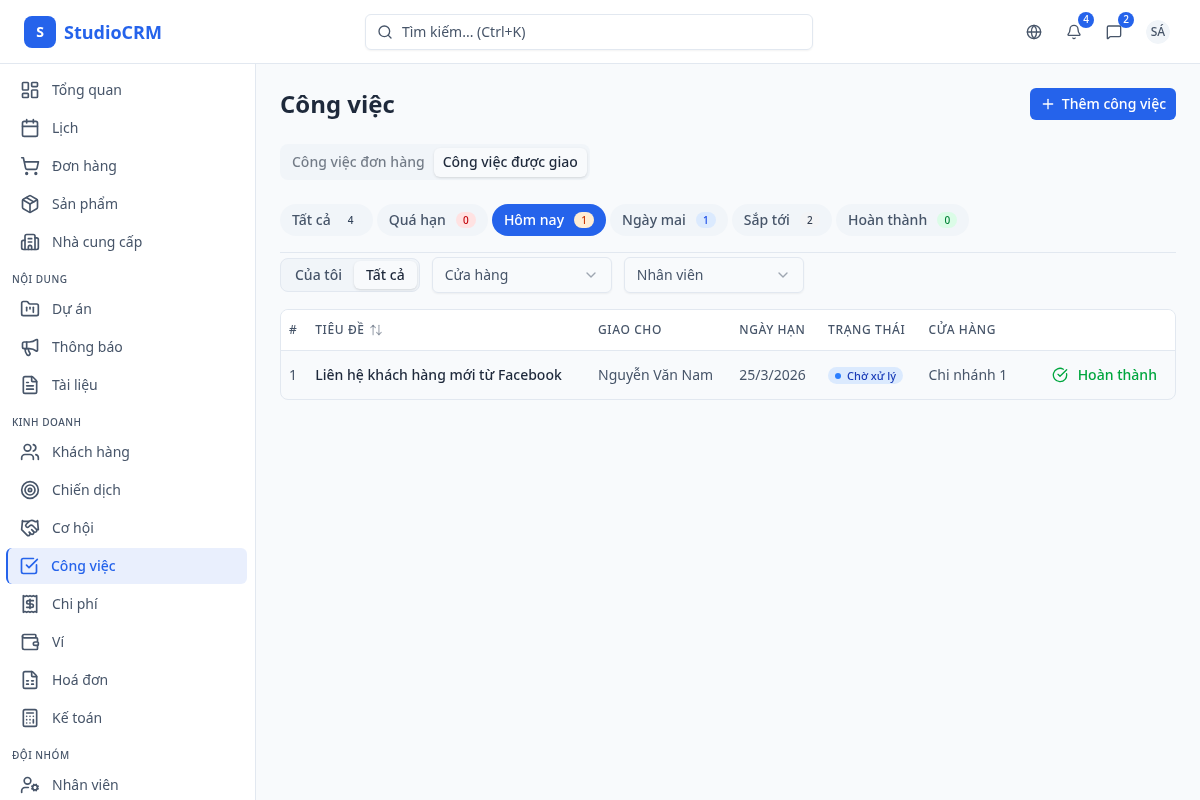 Phân loại công việc theo nhóm